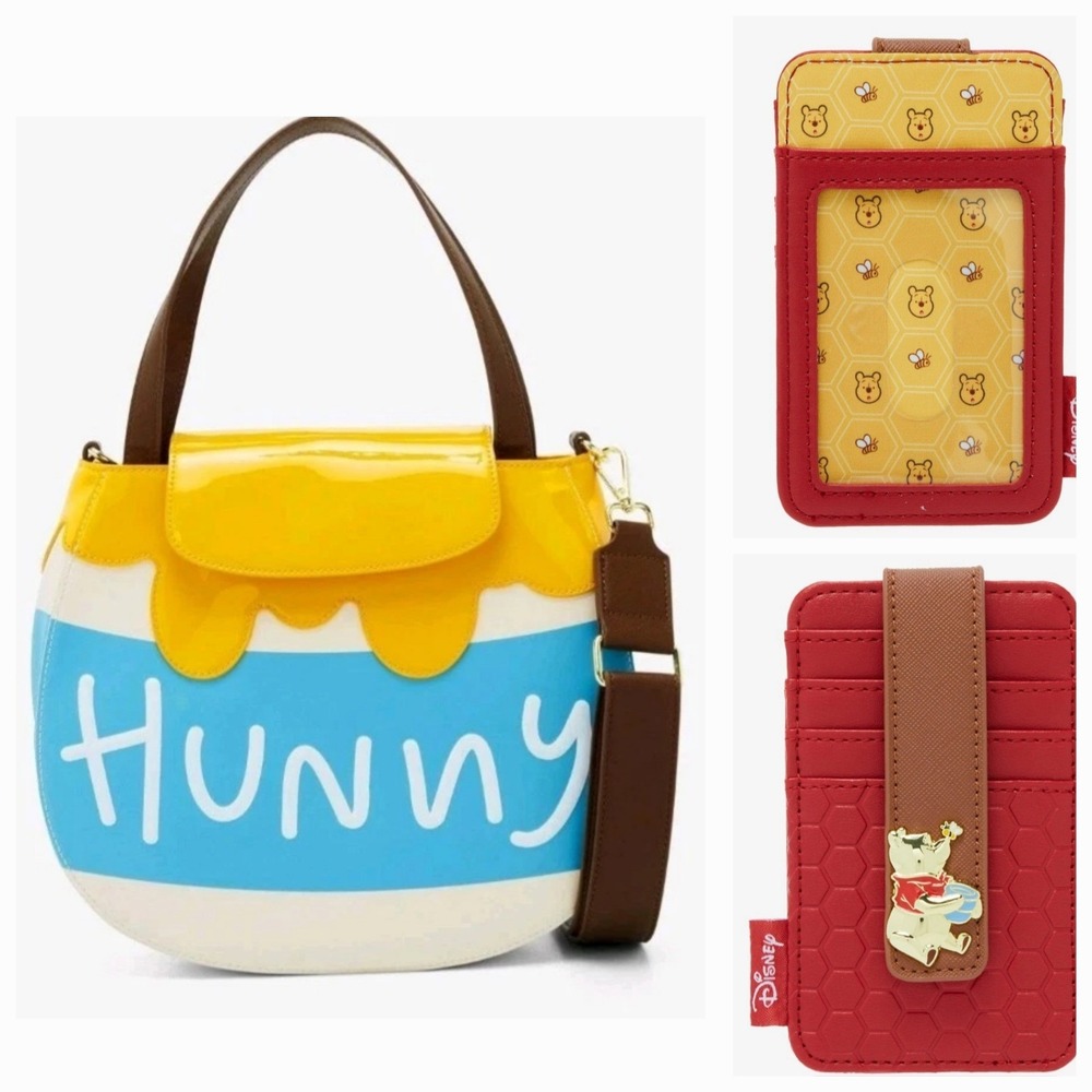NEW Loungefly Disney Winnie the Pooh Honey Pot‎ Crossbody Bag With CARDHOLDER!